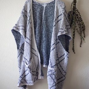 Knit poncho duster short sleeve loose fit boho